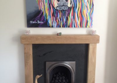 Rectangle hearth with slate fire surround