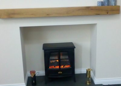 T Shaped hearth with slim front for an electric fire