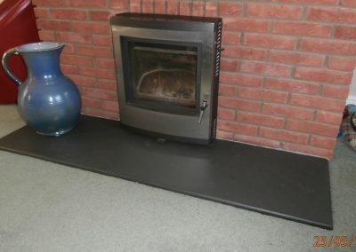 Large rectangle hearth for inset fire