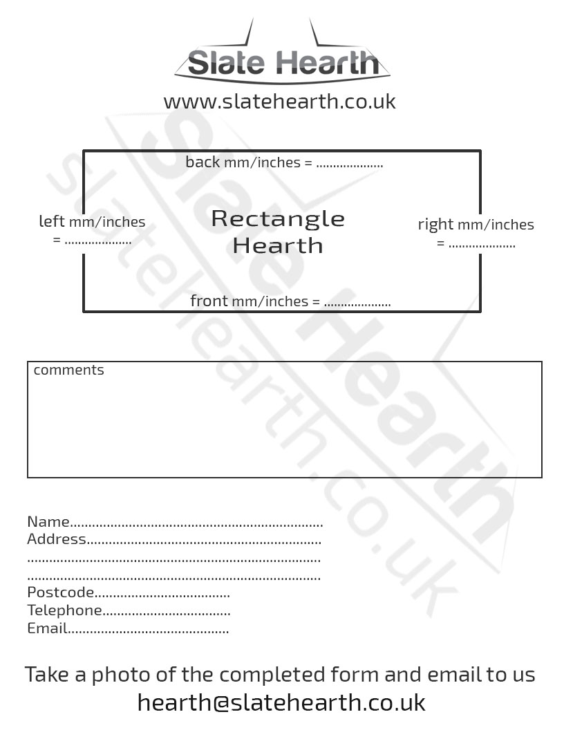 rectangle slate hearth order form